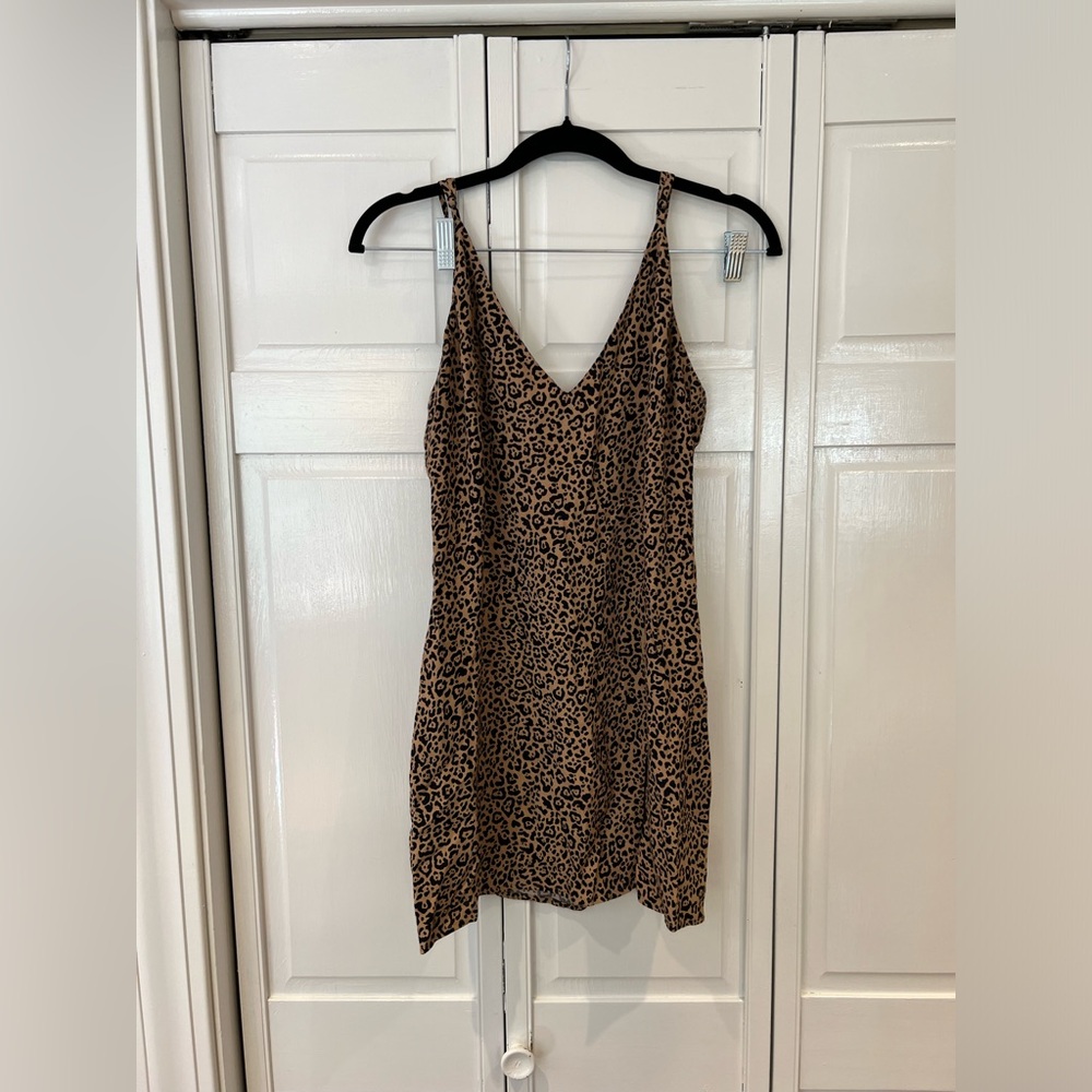 NWOT Reformation Brown Cheetah Mini Dress